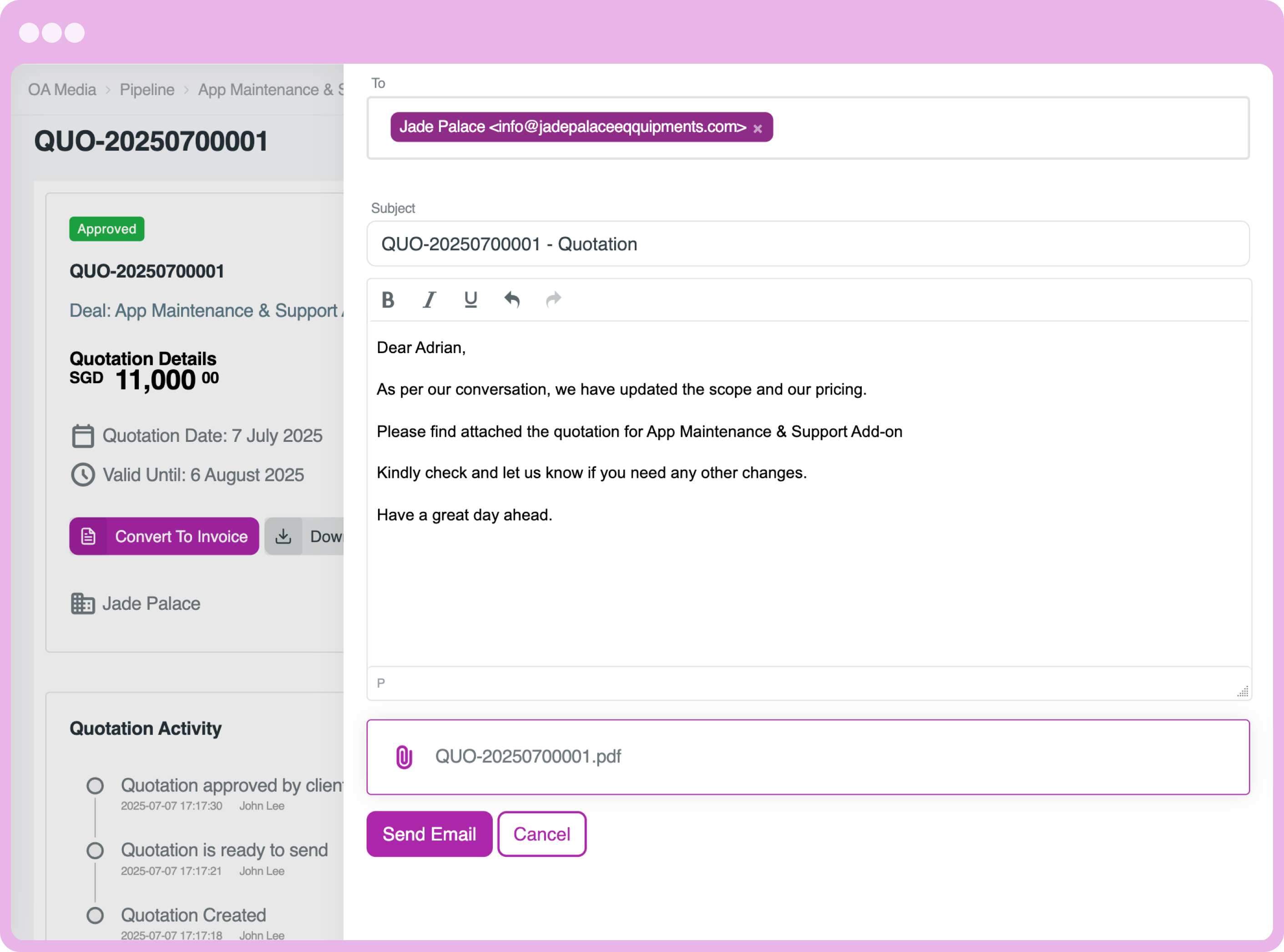 Direct email sending