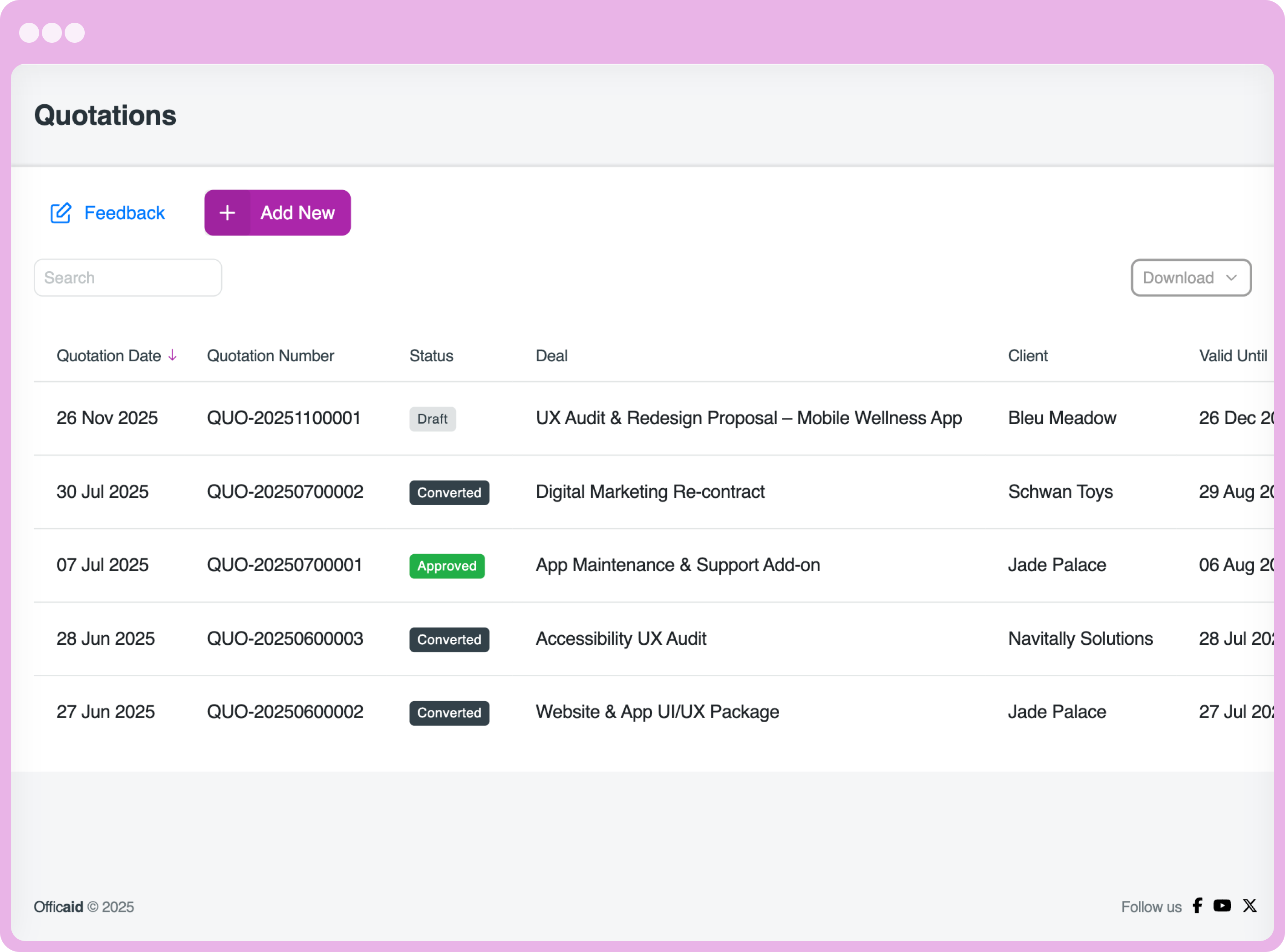 End-to-end quotation lifecycle