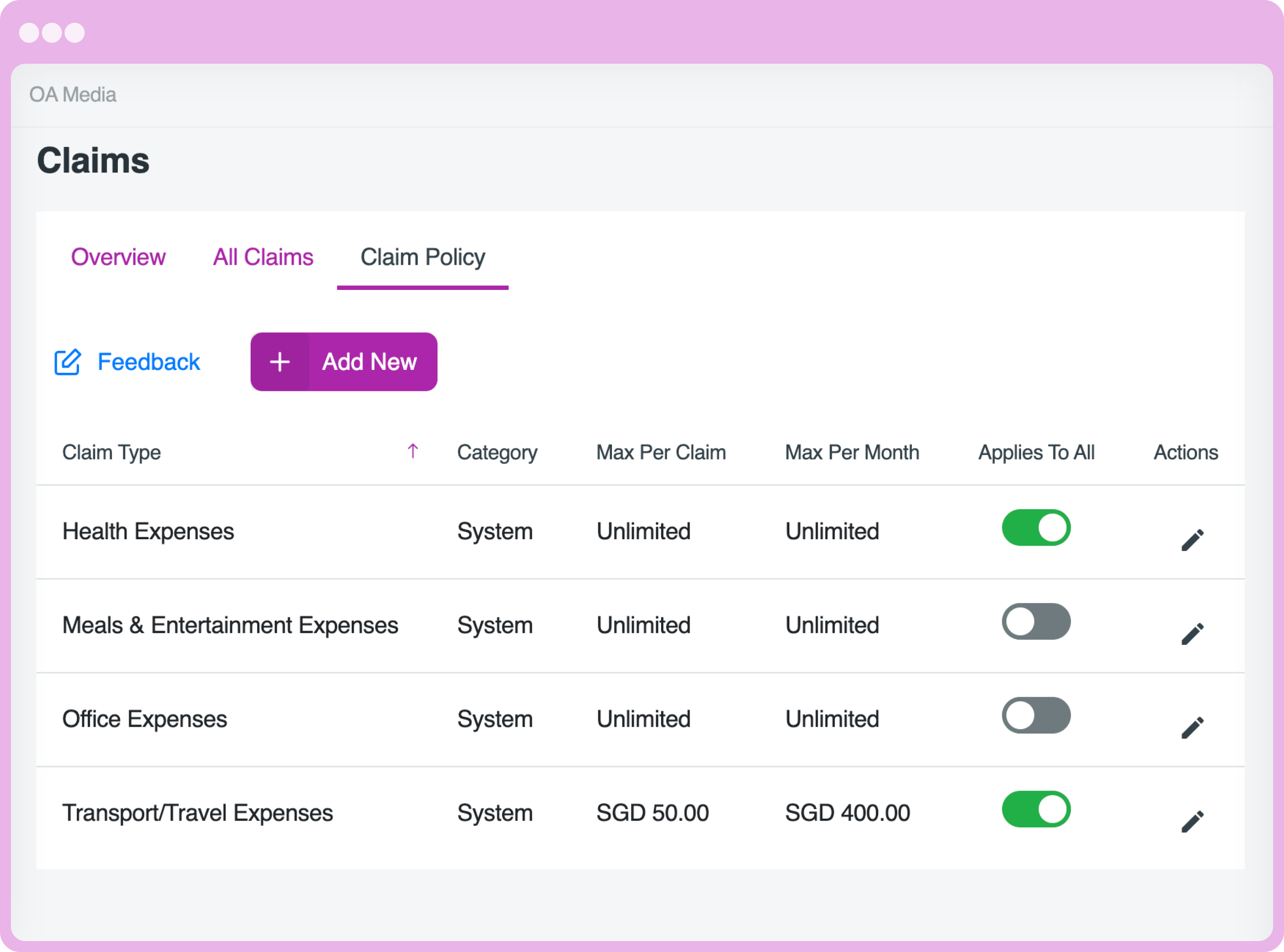 Employee Claim Policy
